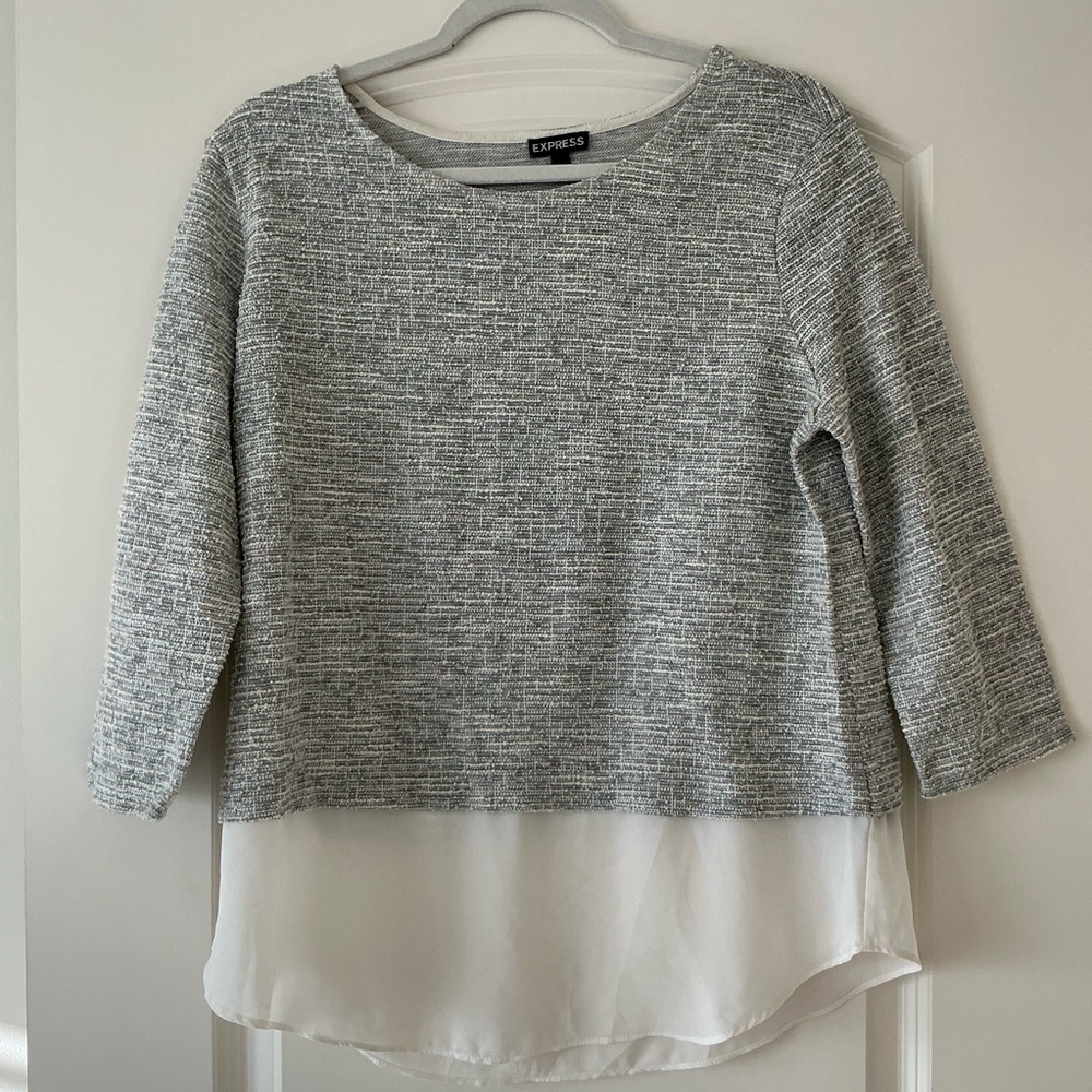 Express Gray/White Top - Picture 6 of 7